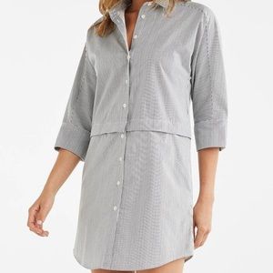 VETTA shirt dress in blue and white stripe